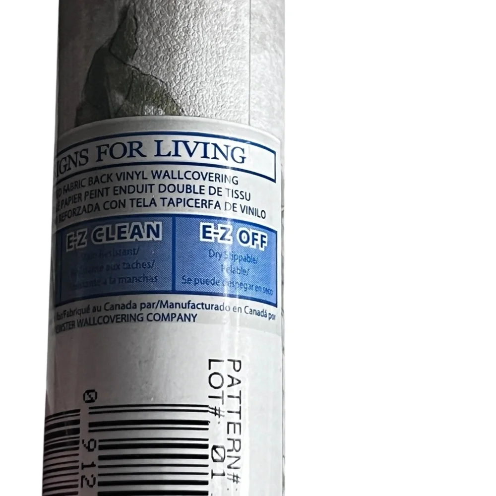 Brewster “Designs for Living” Prepasted Vinyl Wallpaper 3 Rolls Leaf Pattern